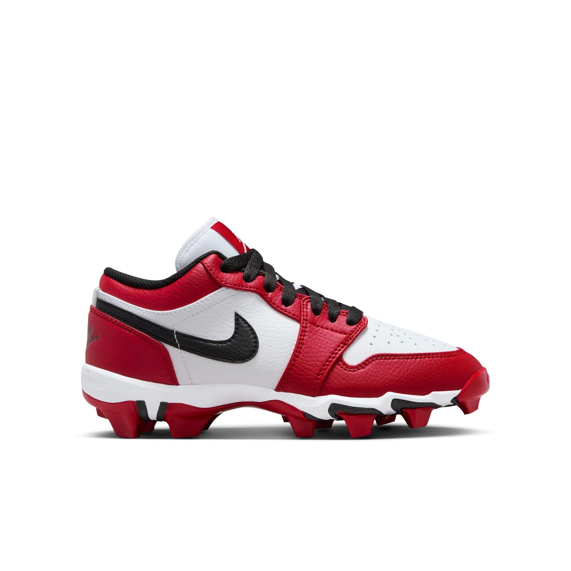 Jordan 1 Low "White/Black/Gym Red" Grade School Boys' Multisport Cleat